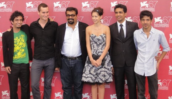 The cast and crew of 'That Girl in Yellow Boots' in Venice Film Festival